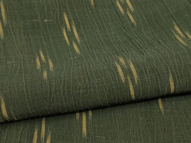 平和屋着物＊夏物　小千谷ちぢみ　絣柄　麻　逸品　AABC9372jd