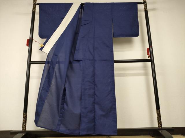 平和屋着物＊夏物 色無地 絽 芝紋紗 青褐色 洗える着物 未使用 AABC9375jd
