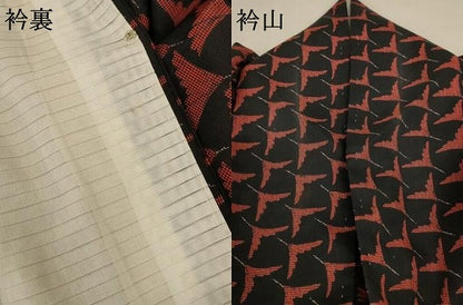 平和屋着物＊夏物　小紋　紗　舞花文　正絹　逸品　AABC9376jd