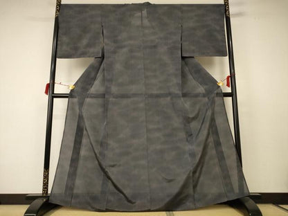 平和屋着物＊夏物 小紋 紗 縞 正絹 逸品 AABC9378jd