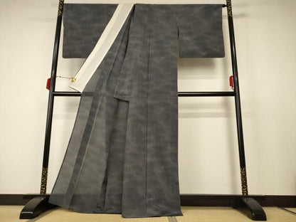 平和屋着物＊夏物 小紋 紗 縞 正絹 逸品 AABC9378jd