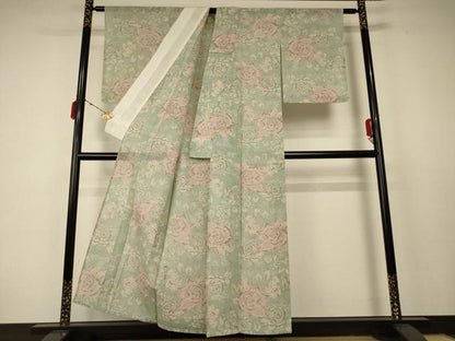 平和屋着物＊夏物 本場大島紬 夏大島 薔薇 正絹 逸品 AABC9379jd