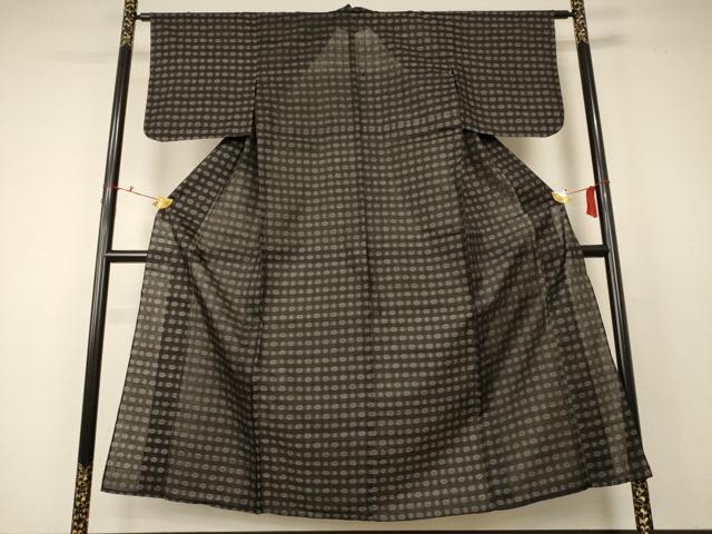 平和屋着物＊夏物 紗紬 絣柄 正絹 逸品 AABC9382jd