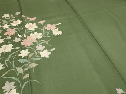 平和屋着物＊夏物 訪問着 絽 草花文 金銀彩 正絹 逸品 AABC9385jd