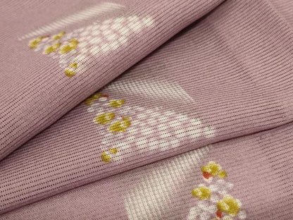 平和屋着物＊夏物 小紋 絽 色紙花文 洗える着物 AABC9386jd