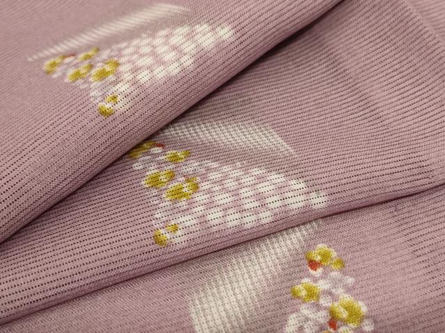 平和屋着物＊夏物 小紋 絽 色紙花文 洗える着物 AABC9386jd