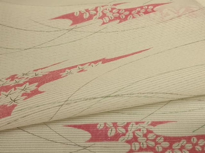 平和屋着物＊夏物 小紋 絽 草葉文 洗える着物 AABC9387jd