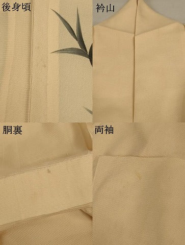 平和屋着物＊夏物 訪問着 絽 手描き 笹竹文 正絹 逸品 AABC9388jd