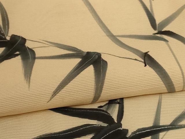 平和屋着物＊夏物 訪問着 絽 手描き 笹竹文 正絹 逸品 AABC9388jd