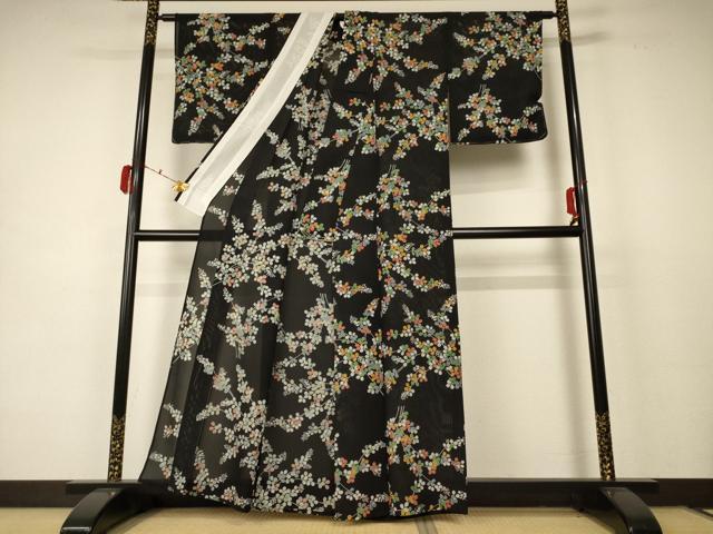 平和屋着物＊夏物 小紋 絽 萩文 正絹 逸品 AABC9391jd