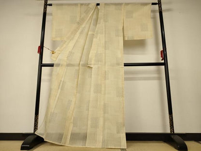 平和屋着物＊夏物 本場大島紬 夏大島 幾何学文様 正絹 逸品 AABC9393jd