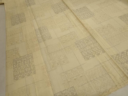平和屋着物＊夏物 本場大島紬 夏大島 幾何学文様 正絹 逸品 AABC9393jd