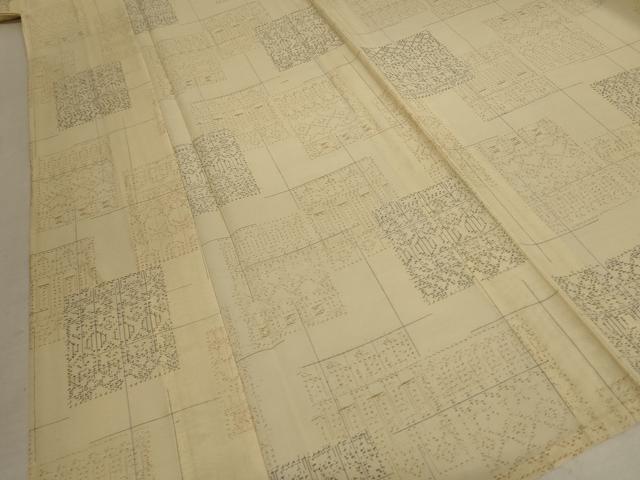 平和屋着物＊夏物 本場大島紬 夏大島 幾何学文様 正絹 逸品 AABC9393jd