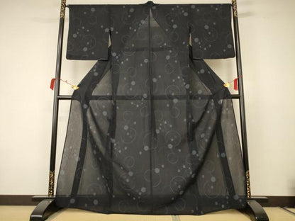 平和屋着物＊夏物 紗紬 丸文 正絹 逸品 AABC9397jd