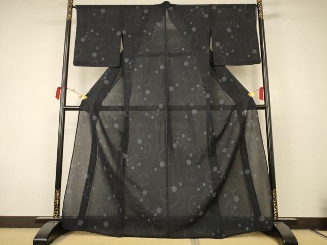 平和屋着物＊夏物 紗紬 丸文 正絹 逸品 AABC9397jd