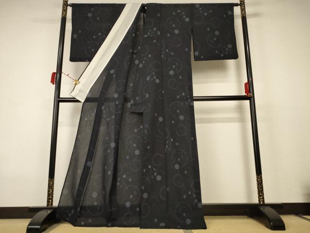 平和屋着物＊夏物 紗紬 丸文 正絹 逸品 AABC9397jd