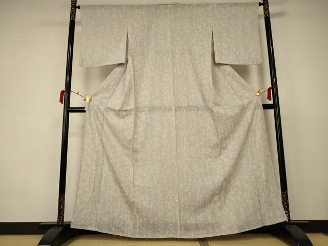 平和屋着物＊夏物 小紋 絽 枝花文 正絹 逸品 AABC9398jd