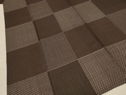 平和屋着物＊夏物 紗紬 市松文様 正絹 逸品 AABC9400jd