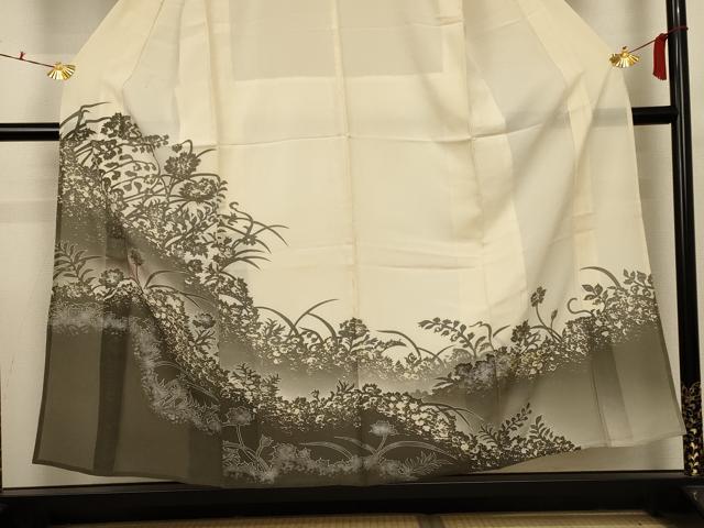 平和屋着物＊夏物 訪問着 絽 草花文 銀彩 正絹 逸品 AABC9401jd