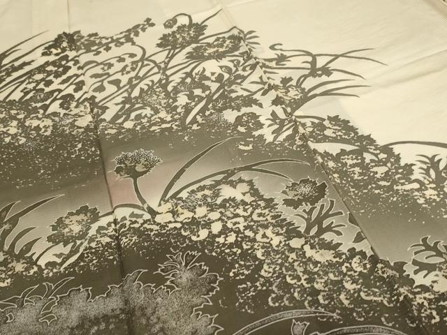 平和屋着物＊夏物 訪問着 絽 草花文 銀彩 正絹 逸品 AABC9401jd