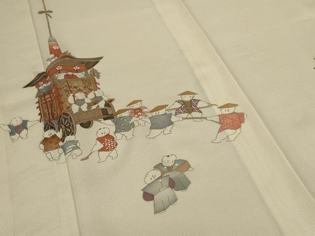 平和屋着物＊夏物 訪問着 絽 手描き 唐子 正絹 逸品 AABC9403jd