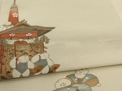 平和屋着物＊夏物 訪問着 絽 手描き 唐子 正絹 逸品 AABC9403jd