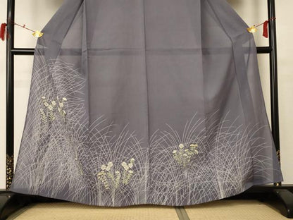 平和屋着物＊夏物 色留袖 絽 草花文 正絹 逸品 AABC9404jd