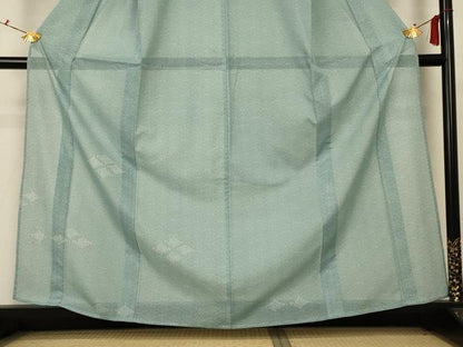 平和屋着物＊夏物　訪問着　江戸小紋　絽　七宝花文　正絹　逸品　AABC9406jd