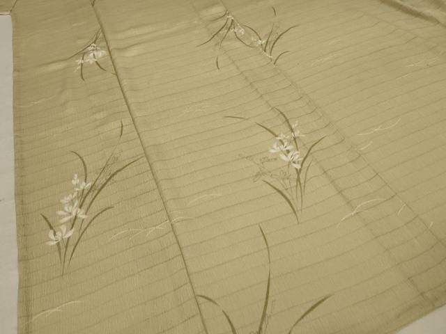 平和屋着物＊夏物 小紋 絽 草花文 洗える着物 AABC9407jd