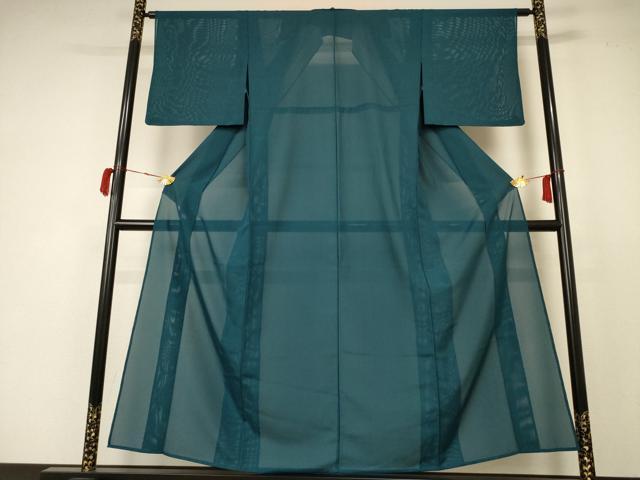平和屋着物＊夏物 色無地 絽 高麗納戸色 正絹 逸品 AABC9408jd