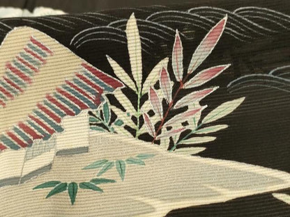 平和屋着物＊夏物 黒留袖 絽 風景文 正絹 逸品 AABC9409jd