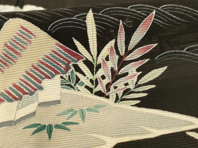 平和屋着物＊夏物 黒留袖 絽 風景文 正絹 逸品 AABC9409jd