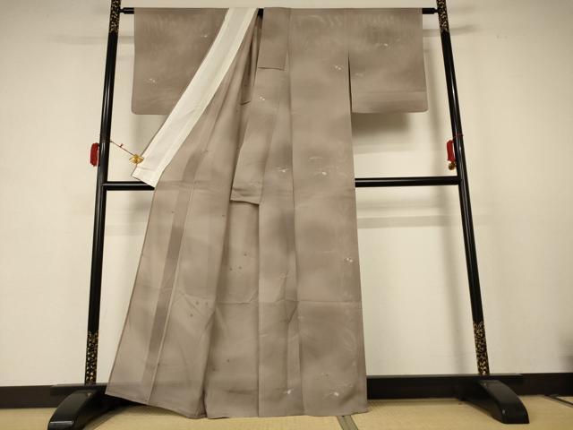 平和屋着物＊夏物 小紋 絽 草花文 正絹 逸品 AABC9410jd