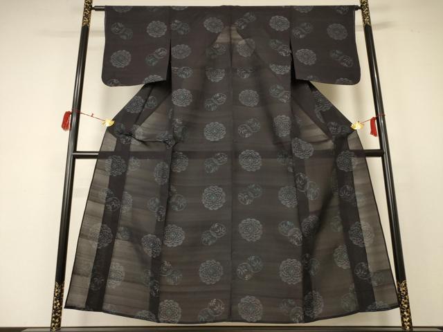 平和屋着物＊夏物 本場大島紬 夏大島 花丸文 正絹 逸品 AABC9411jd