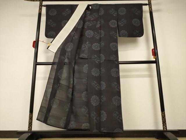 平和屋着物＊夏物 本場大島紬 夏大島 花丸文 正絹 逸品 AABC9411jd