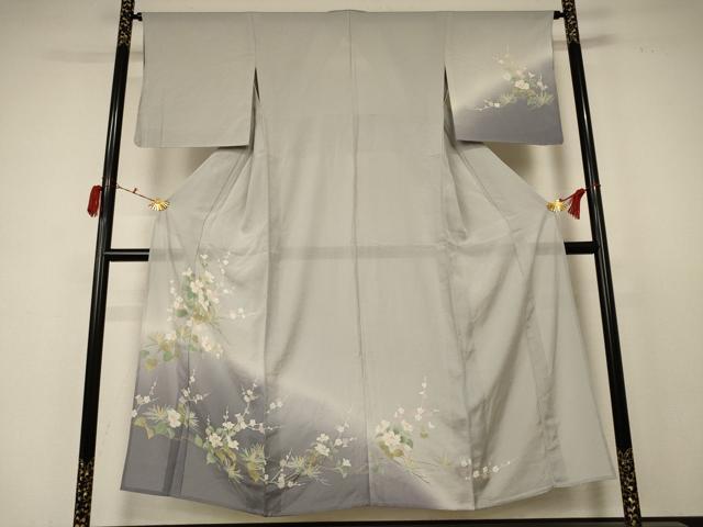 平和屋着物＊夏物 訪問着 絽 草花文 暈し染め 正絹 逸品 AABC9412jd
