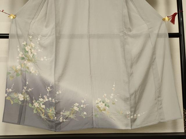 平和屋着物＊夏物 訪問着 絽 草花文 暈し染め 正絹 逸品 AABC9412jd