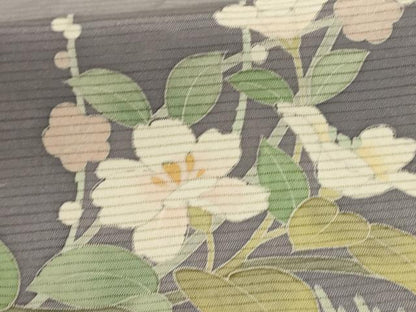 平和屋着物＊夏物 訪問着 絽 草花文 暈し染め 正絹 逸品 AABC9412jd