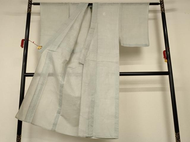平和屋着物＊夏物 男性 色紋付 柳鼠色 綿麻 AABC9413jd