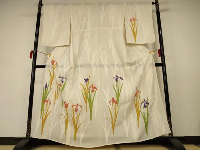 平和屋着物＊夏物 訪問着 絽 草花文 正絹 逸品 AABC9414jd