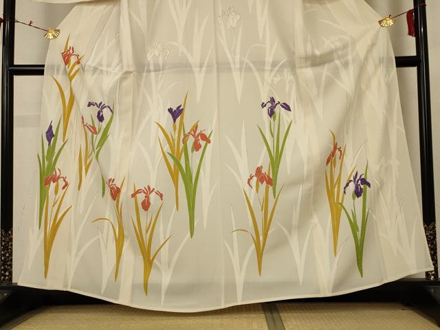 平和屋着物＊夏物 訪問着 絽 草花文 正絹 逸品 AABC9414jd
