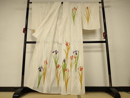 平和屋着物＊夏物 訪問着 絽 草花文 正絹 逸品 AABC9414jd