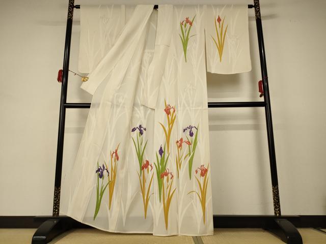 平和屋着物＊夏物 訪問着 絽 草花文 正絹 逸品 AABC9414jd
