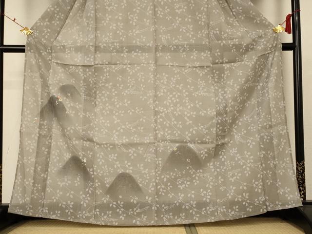 平和屋着物＊夏物 絹芭蕉 訪問着 刺繍 遠山草花文 金彩 三越扱い 正絹 逸品 AABC9418jd