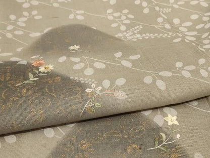 平和屋着物＊夏物 絹芭蕉 訪問着 刺繍 遠山草花文 金彩 三越扱い 正絹 逸品 AABC9418jd