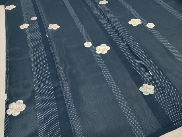 平和屋着物＊夏物 小紋 絽 舞花文 洗える着物 AABC9423jd