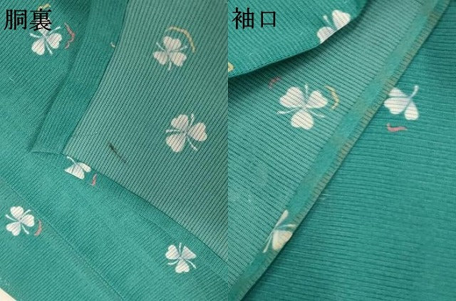 平和屋着物＊夏物 小紋 絽 舞葉文 洗える着物 AABC9424jd