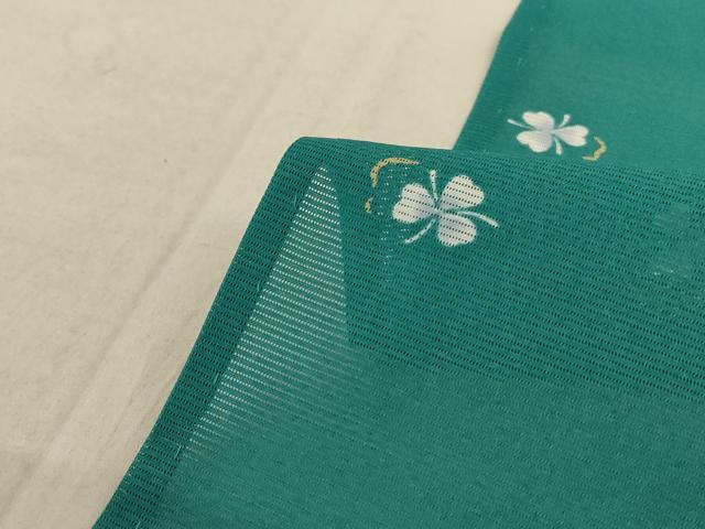 平和屋着物＊夏物 小紋 絽 舞葉文 洗える着物 AABC9424jd