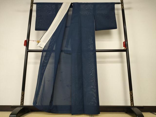 平和屋着物＊夏物 色無地 絽 舞葉紋紗 褐返色 洗える着物 AABC9431jd