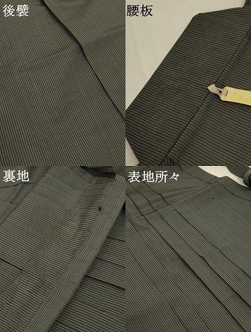 平和屋着物＊夏物 男性 馬乗り袴 絽 縞 正絹 逸品 AABC9435jd